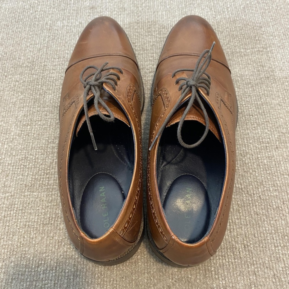 Cole Haan Grand.OS Shoes Mens Size 13 M Brown Leather Cap Toe Derby C28882 - Picture 7 of 11